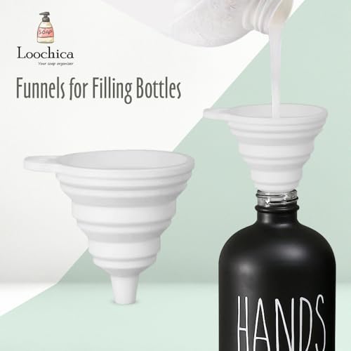 Image of LOOCHICA 2 Pack Black Glass Soap Dispenser Set with Tray, Hand and Dish Glass Soap Dispensers for Kitchen Sink, Matte Black Soap Dispenser Suitable for Kitchen Sink, Rustic Kitchen Decor