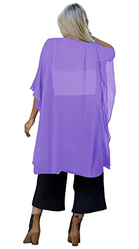 Image of Indian Trendy Women's Solid Puff Sleeve Kimono Long Cardigan Loose Cover Up Casual Blouse Top Chiffon