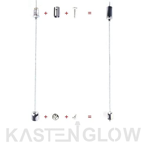 Image of KATENGLOW Lights 1M Steel Hanging Clutch Wire and Screws Suspension hanging mounting wire kit rope Lamp Adjust for Ceiling Led Lights Panel Wire Accessories, Set of 1 (4pcs.) (Pack of 1)