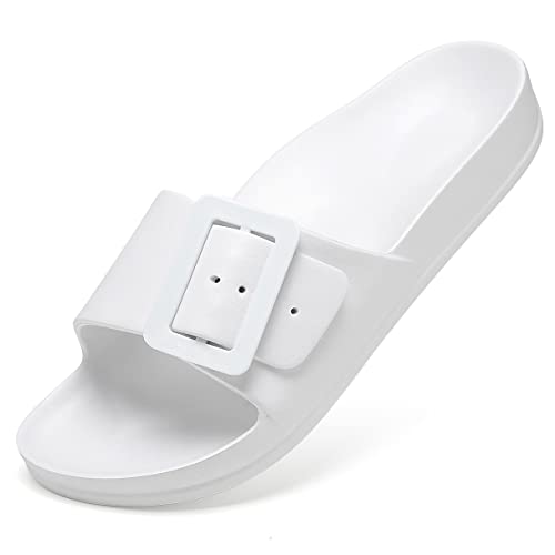 Image of L LOUBIT Cloud Slides for Women with Arch Support Pillow Soft Recovery Sandals Lightweight Summer Beach Slippers Non-Slip Shower Shoes