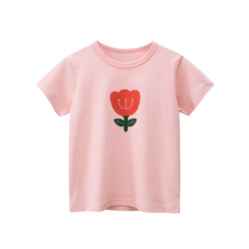 LittleSpring Girls Short Sleeve Tshirt Crewneck Print Summer Tops