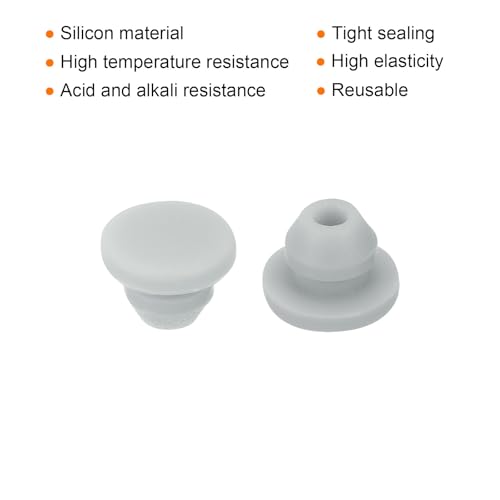 Image of MECCANIXITY 10pcs Silicone Snap in Locking Hole Plugs,4.5mm /0.2 Inch Mounting Diameter Narrow Groove Width 1.5mm Panel Seal Cover Round for Kitchen Bulkheads Waterproof Sealing Plugs Grey