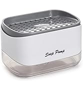 Casa & Casa Marini Soap Pump, 2 In 1 Dish Soap Dispenser and Sponge Holder for Kitchen Sink Count...