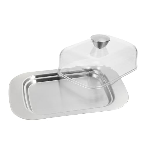 ノーブランド品 蓋付きステンレスバタープレート 家用食器 長方形保存容器 バターやチーズの鮮保持に 贈り物にも適用 再利用可能