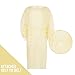 Nobles Universal Size Yellow Disposable Isolation Gowns - Latex-Free Gown is Fluid Resistant with Knitted Cuffs - Medical & PPE Gowns - Ideal Safety Protection for Women & Men (Case of 50)