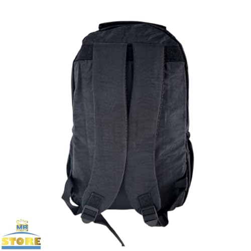 Bolsa Mochila Feminina Juvenil Nylon Forrada Escolar ou para Trabalho e Viagem Preta, Azul, Roxa, Li