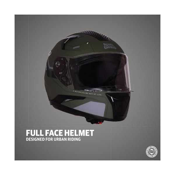 Royal-Enfield-AIR-X-1901-Full-Face-Helmet-Certification-ISI-DOT-High-Impact-Grade-ABS-Shell-Multipore-Ventilation-System-Aerodynamic-Design-with-Aggressive-Styling-Battle-Green-XL-62CM Royal Enfield AIR-X 1901 Full Face Helmet | Certification: ISI & DOT | High Impact Grade ABS Shell |Multipore Ventilation System | Aerodynamic Design with Aggressive Styling | Battle Green (XL) 62CM