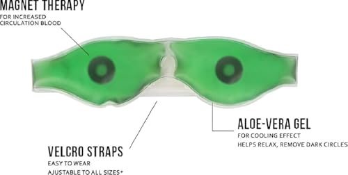 Image of Aloe Vera Cooling Eye Mask - Summer Ice Gel Sleeping Mask for Dark Circles & Puffiness, Refreshing Eye Patches to Relieve Fatigue & Soothe Tired Eyes