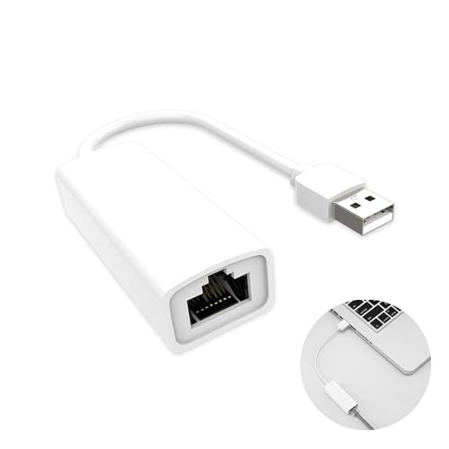 wilcractk USB2.0 RJ45 (100 Mbps) Adaptateur Ethernet USB, USB Ethernet - Compatible avec les Ordinateurs Portables, PC, Mac TV (Windows 7-11, MacOS, Linux) -...