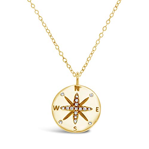 Collier boussole argent et or avec sa boîte cadeau élégante