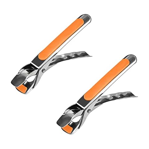 2 Pcs Anti-Hot Gripper Clips Stainless Steel Retriever Tongs Hot Dish Plate Bowl Clips for Lifting Hot Plate or Bowls with Food Out Cover