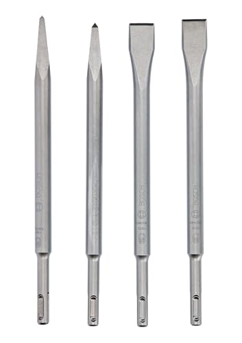 Bosch 4x Coffret de burins PRO SDS plus-4C, 4 pièces (pour Béton, Brique, Ø mm, Professional Accessoire Marteau burineur, Brise-béton)