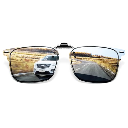 Image of Polarized Clip on Sunglasses over Prescription Glasses Unisex Anti Glare Flip up Design