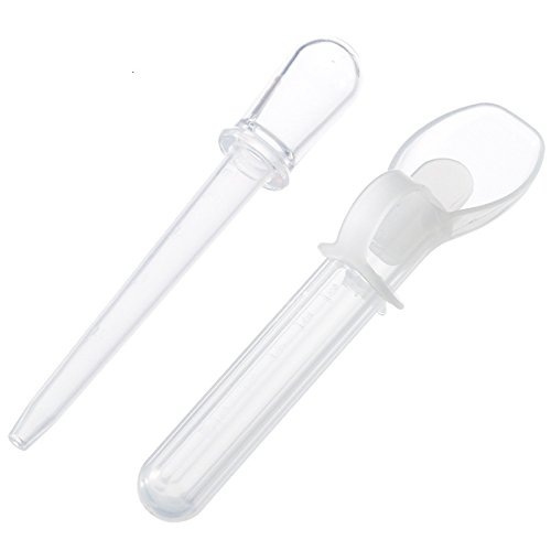 SpiderJuice Self Administer Spoon with Pipette Tube with Volume Marking for Feeding Juices, Medicines, Syrups to your Loved ones Babies Children Toddlers Kids (Set of 2, Spoon + Pipette)