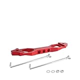 AICEL Battery Hold Down Sets, Billet Aluminum Alloy Car Battery Tie Down Bracket, Automotive Crossbar Holder Lock Mount with Galvanized Iron J Bolts, Car Accessories for Most Vehicles (Red)