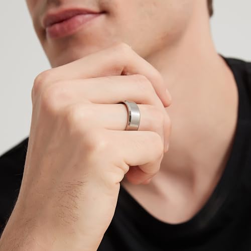 TIGRADE Titanium Rings 4MM 6MM 8MM 10MM Band in Comfort Fit Matte for Men Women