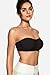 OEAK Womens Strapless Bras Jelly Push Up Bandeau Bra Non Slip Wireless Supportive Padded Bras Seamless Comfortable Tube Bra Small Black