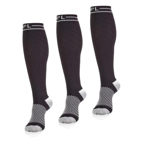 Image of POWERLIX Compression Socks for Women & Men (Pair) for Neuropathy Swelling Pain Relief 20-30 mmHg Medical Knee-high Stockings