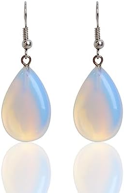 Natural Opal Earrings White Crystal Transparent Drop-Shaped Pendant Women's Earrings,Opal image 2