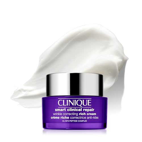 Clinique Smart Clinical Repair Wrinkle Correcting Anti Aging Rich Face Cream with Peptides + Hyaluronic Acid For Very Dry to Dry Combination Skin Types | Hydrating, 1.7 Fl Oz
