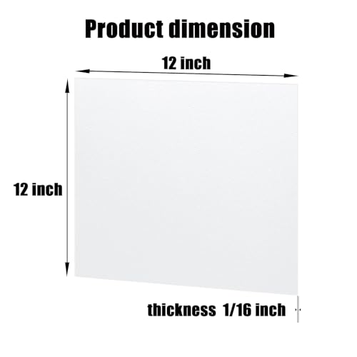 Image of ABS Plastic Sheet 1 /16 Inch Thick 12 inch x 12 inch (4-Pack),Two-Sided Heat Moldable Panel (Thermoplastic Textured Front & Smooth Back), White Thermoform Board Great for DIY Projects, Decor, Handcrafts