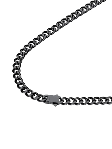 FindChic Black Cuban Link Chains for Men & Women, 6mm Matching Stainless Steel Couple Necklaces, Hip Hop Accessories Rapper Jewelry, Valentine's Gift for Him Her, 20 Inches Length - image 1