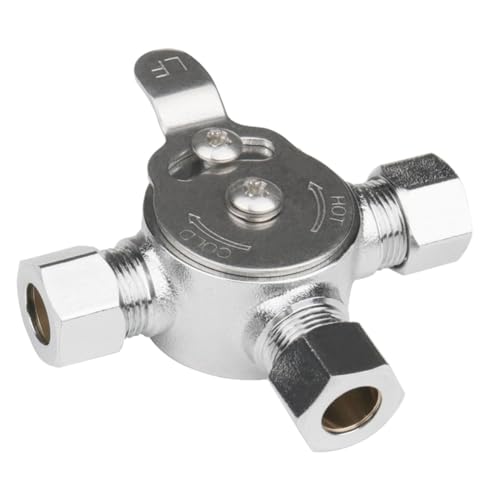 Pinafresa Vanne de mixage thermostatique pour eau chaude et froide - Compatible avec raccords de compression de 3/8