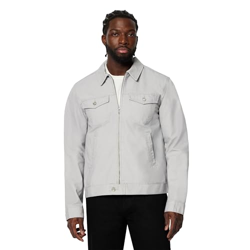 Image of Amazon Essentials Men's Cotton Canvas Zip-Front Trucker Jacket, Grey, S