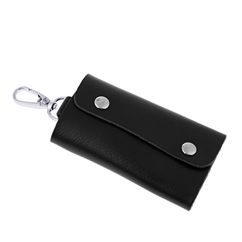 Homyl Bolsa masculina de couro legítimo para chaveiro de carro, porta-cartões, bolsa organizadora, P