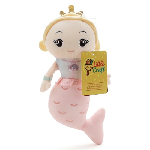Image of Light Pink Mermaid Soft Toy for Kids with Cute Hug-Friendly Plush for Babies, Toddlers & Children Safe, Lightweight & Easy to Clean (35CM)