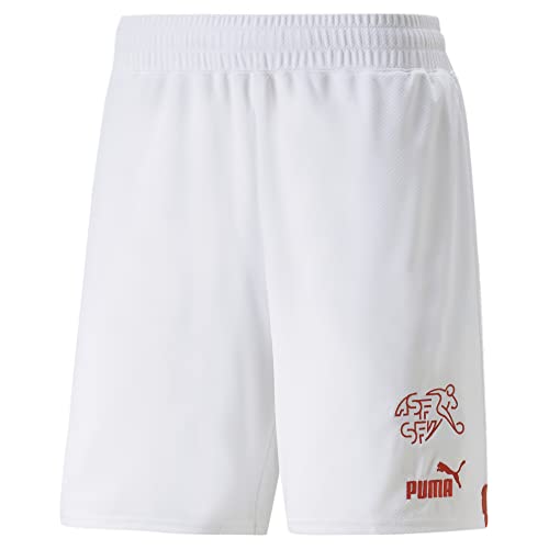 Short de sport Switzerland PUMA vêtement réplique homme en blanc et rouge