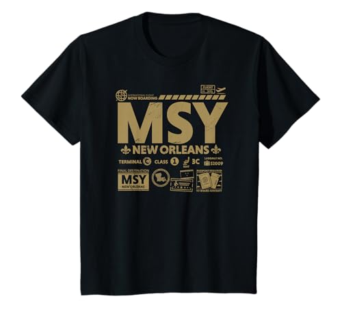 Vintage New Orleans MSY Airport Code Travel Day Retro NOLA T-Shirt