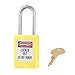 Lockout Padlock, KD, Yellow, 3/16 in.
