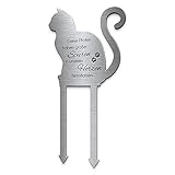 ✔️ Grabstecker / Blumenstecker aus hochwertigem Edelstahl mit Trauersprüchen, Motiven o. eigenem Wunsch -Text | Katzengrab Deko ganz einfach selbst gestalten - als einzigartige & ganz persönliche Grab Deko