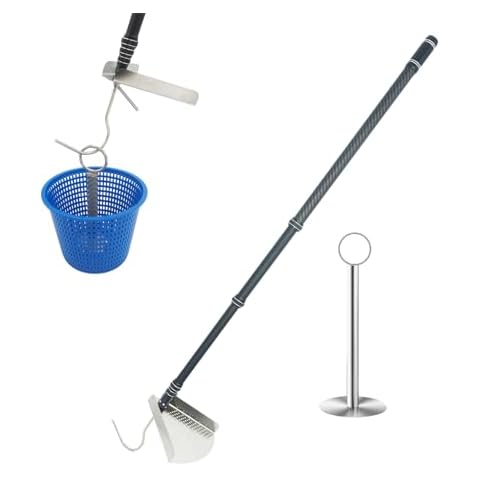 MEEGOON Skimmer Basket Handle and Removal Tool,Sturdy Pool Skimmer Basket Handle(39 3/4'') for Debris Removal,Hand Safety and No Bending,Anti-Corrosion Mesh（Not Include Basket. Cover