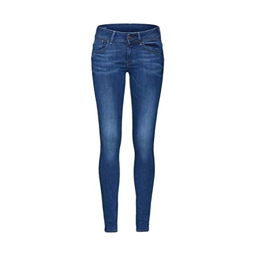 G-STAR RAW Lynn Mid Skinny Jeans för kvinnor, Blå (blekt blå 6553-a889), 27W x 30L