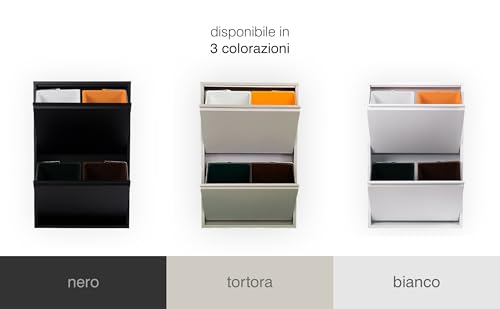 G. Design | Pattumiera per Raccolta Differenziata 2 Scomparti, Mobile Salvaspazio in Metallo Bianca, 4 Secchi Inclusi Estraibili Lavabili, Già Montato, Interni/Esterni - 7