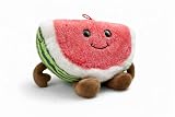Landahl & Baumann Sandía de peluche, 28 x 18 cm, suave peluche de sandía, lindo peluche para acurrucarse y jugar para niños y adultos