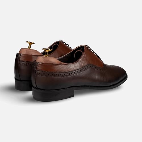 Marquis Oxford Shoes for Men – Vintage Two-Tone Leather Wingtip Shoes | Classic Oxfords | Premium Leather Dress Shoes for Men2