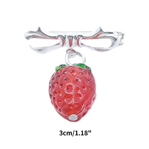 Broche pendentif aux fraises accessoire robe et écharpe - 3