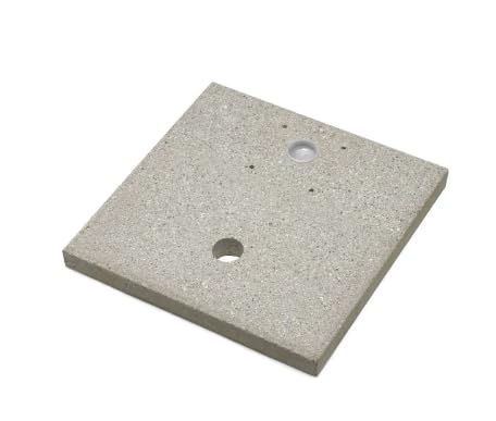 Fontana in metallo da giardino con capiente vaschetta rettangolare e base in cemento 40 x 40 cm, BEL-FER modello 42/QVR colore Antracite