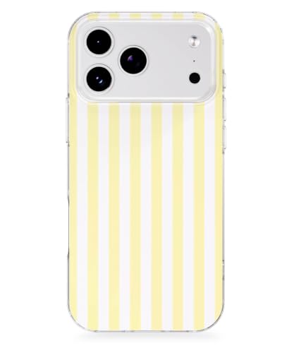 Feams for iPhone 18 Pro Max/17 Pro Max Case [Compatible with Magsafe] Slim Shockproof Protective TPU Phone Cover for iPhone 18 Pro Max/17 Pro Max 6.9" Women Girls, Yellow Striped