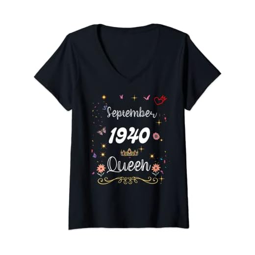 Mujer Septiembre 1940 Reina Desde Septiembre 1940 Cumpleaños Niña Camiseta Cuello V