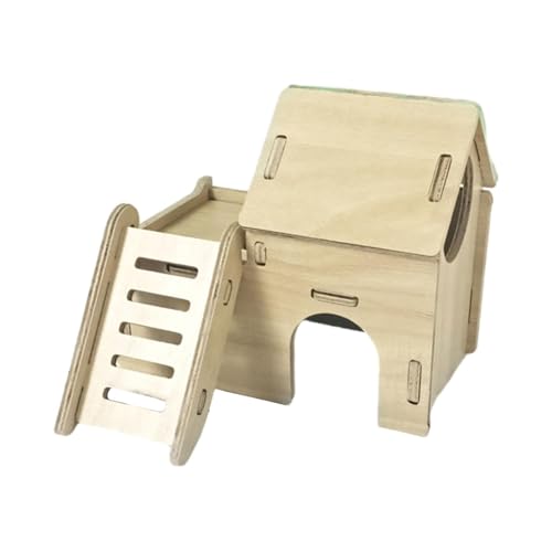 ハムスターハウスと隠れ家 木製探検おもちゃ ネズミ マウス チンチラスタイル A スタイルA