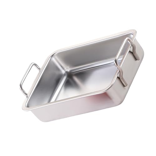 Ldabrye Square Plate with Handle Stainless Steel Baking Tray for Cakes Brownies Lasagna Dishwasher Safe Rectangle Cake Tin