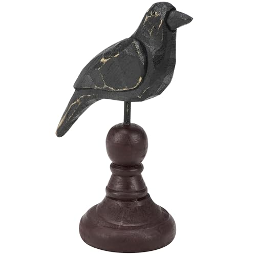 Primitives by Kathy Figurine - Weathered Rustic Crow On Spindle, Burgundy/Black by Primitives by Kathy - Used condition - US$15.92