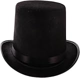 QIXIAMO Fashion Black Top Hat Magician s for Magician Costume Theatrical Plays Musicals Flat Dome Hats Adult Kids
