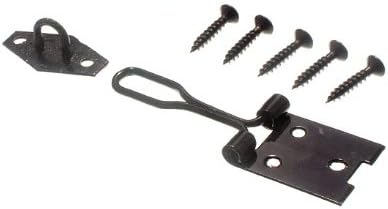 One Stop DIY 240 x HASPS & STAPLES CATCH FOR PADLOCKS WIRE TYPE BLACK 75MM NEW