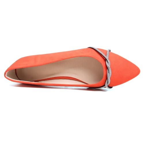 Image of TN TANGNEST Womens Casual Flats Chain Ballet Flats | Fashion Pointed Toe Rhinestone Flats, Comfort Slip On Dress Shoes for Business Work Office Wedding Party