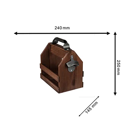 Out of the blue Flaschenhalter aus Holz für 6 Flaschen à 33 cl mit Flaschenöffner aus Metall – Ansicht 6